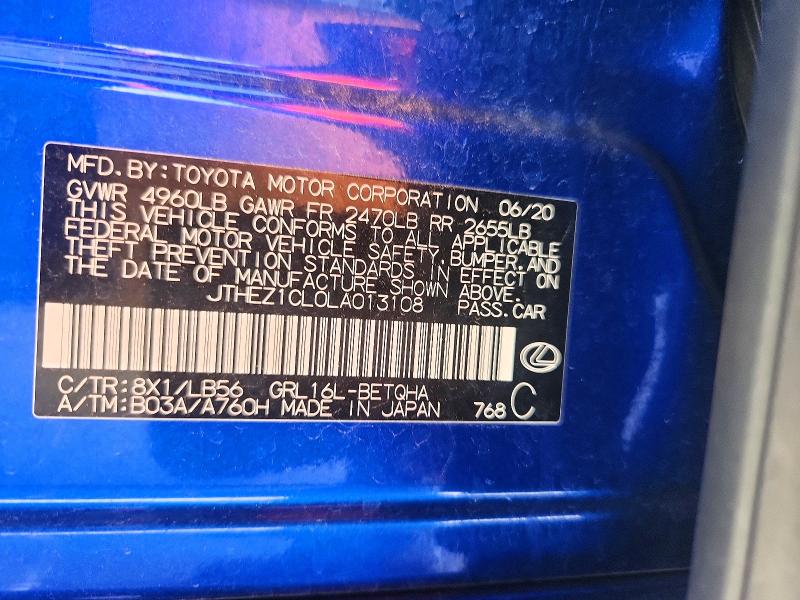 68714946 :رقم المزاد ، JTHEZ1CL0LA013108 vin ، 2020 Lexus Gs مزاد بيع