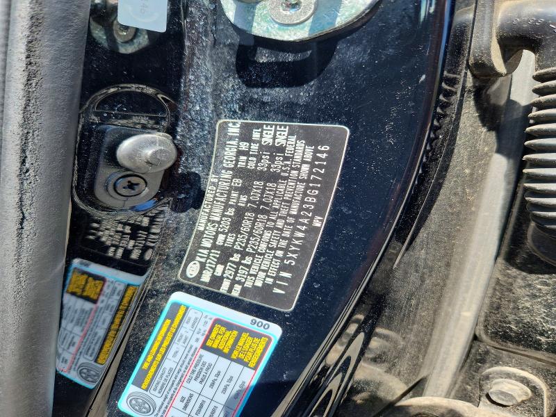 2011 Kia Sorento მანქანა იყიდება აუქციონზე, vin: 5XYKW4A23BG172146, აუქციონის ნომერი: 68327546