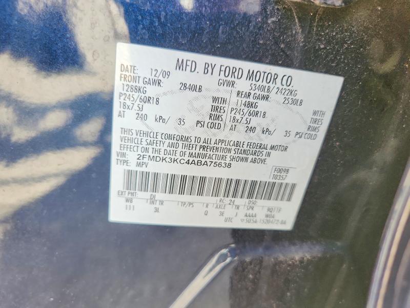 Aukcja sprzedaży 2010 Ford Edge, vin: 2FMDK3KC4ABA75638, numer aukcji: 70735856