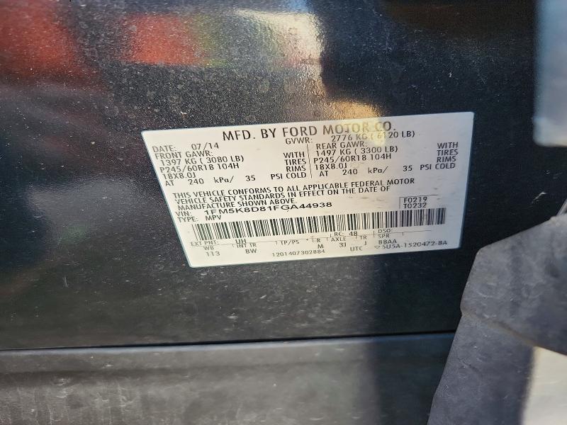 Aukcja sprzedaży 2015 Ford Explorer, vin: 1FM5K8D81FGA44938, numer aukcji: 68400476