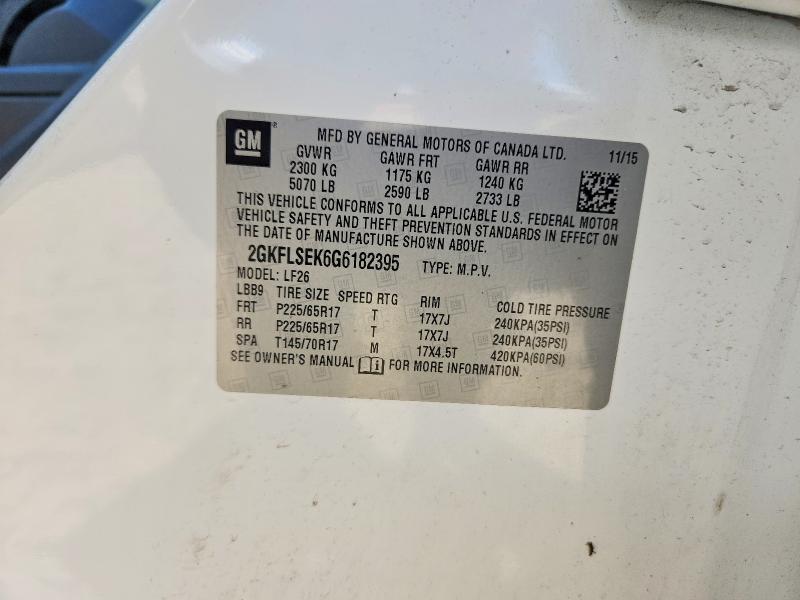 Aukcja sprzedaży 2016 Gmc Terrain, vin: 2GKFLSEK6G6182395, numer aukcji: 67673106