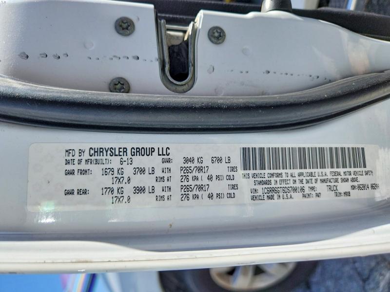 2013 Ram 1500 მანქანა იყიდება აუქციონზე, vin: 1C6RR6GT6DS700106, აუქციონის ნომერი: 68702036
