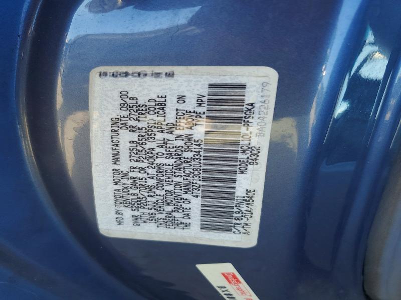 70604856 :رقم المزاد ، 4T3ZF13C81U334145 vin ، 2001 Toyota Sienna مزاد بيع