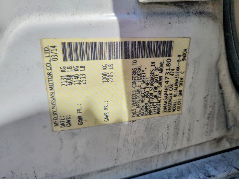 Aukcja sprzedaży 2014 Nissan Maxima, vin: 1N4AA5AP4EC473180, numer aukcji: 68703856