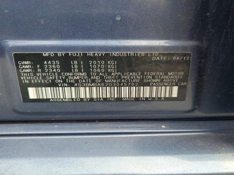 68010726 :رقم المزاد ، 4S3BMBA62D3045702 vin ، 2013 Subaru Legacy مزاد بيع