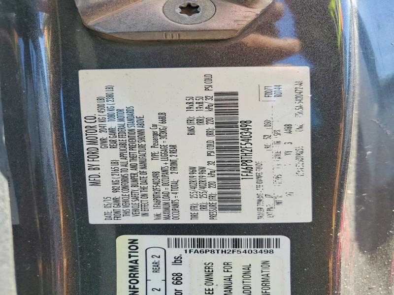 Продажа на аукционе авто 2015 Ford Mustang, vin: 1FA6P8TH2F5403498, номер лота: 70745996