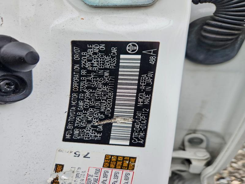 2008 Toyota Prius მანქანა იყიდება აუქციონზე, vin: JTDKB20U287711171, აუქციონის ნომერი: 70571136