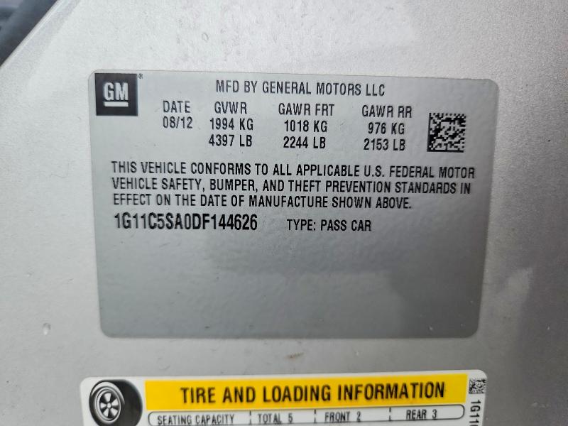 Aukcja sprzedaży 2013 Chevrolet Malibu, vin: 1G11C5SA0DF144626, numer aukcji: 67924976