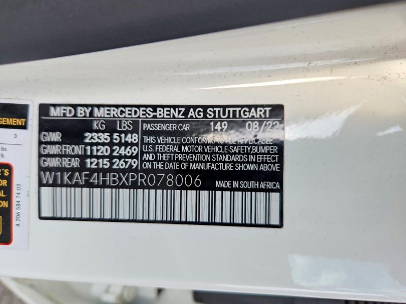 Продаж на аукціоні авто 2023 Mercedes-benz C, vin: W1KAF4HBXPR078006, номер лоту: 69314176