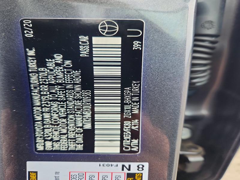 Aukcja sprzedaży 2020 Toyota C-hr, vin: NMTKHMBX0LR109383, numer aukcji: 69844596