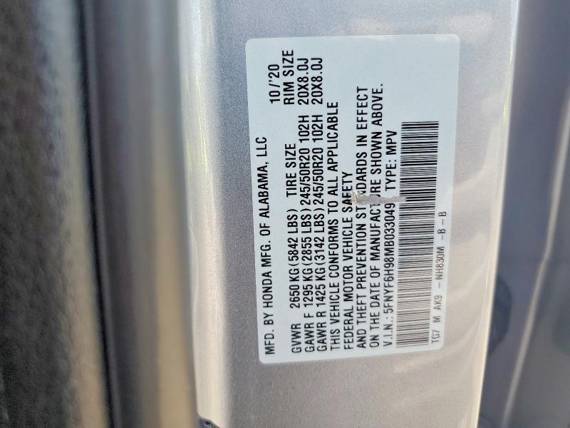 Aukcja sprzedaży 2021 Honda Pilot, vin: 5FNYF6H98MB033049, numer aukcji: 67559766