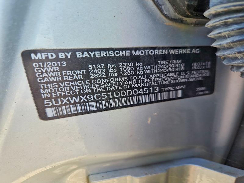 Auction sale of the 2013 Bmw X3, vin: 5UXWX9C51D0D04513        , lot number: 69245266
