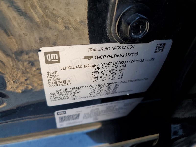 Продажа на аукционе авто 2021 Chevrolet Silverado, vin: 1GCPYFED6MZ378248, номер лота: 70211026