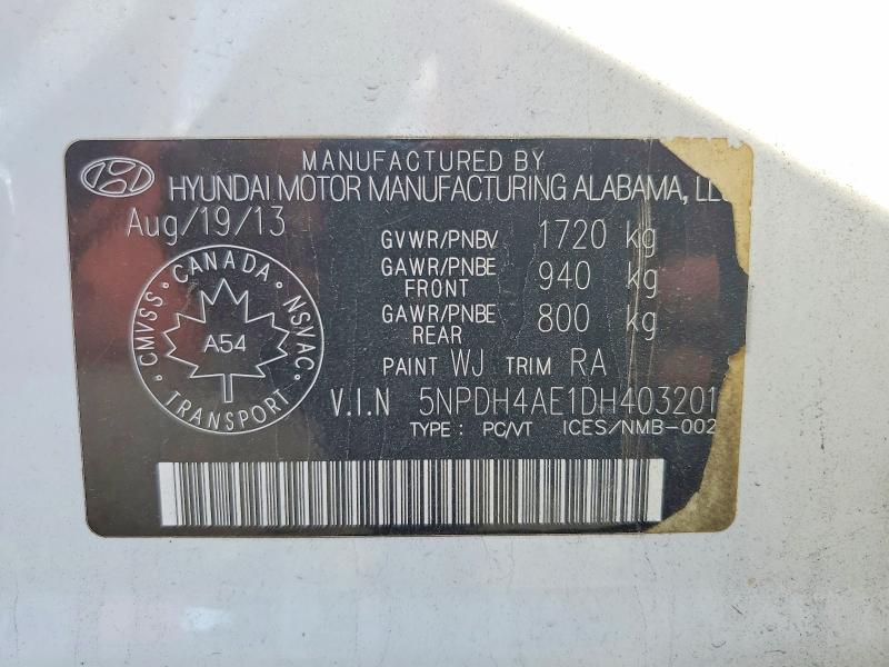 Продажа на аукционе авто 2013 Hyundai Elantra, vin: 5NPDH4AE1DH403201, номер лота: 68645906