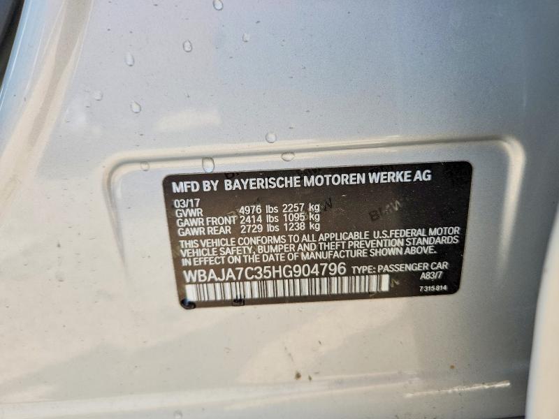 Продажа на аукционе авто 2017 Bmw 530, vin: WBAJA7C35HG904796, номер лота: 67801176