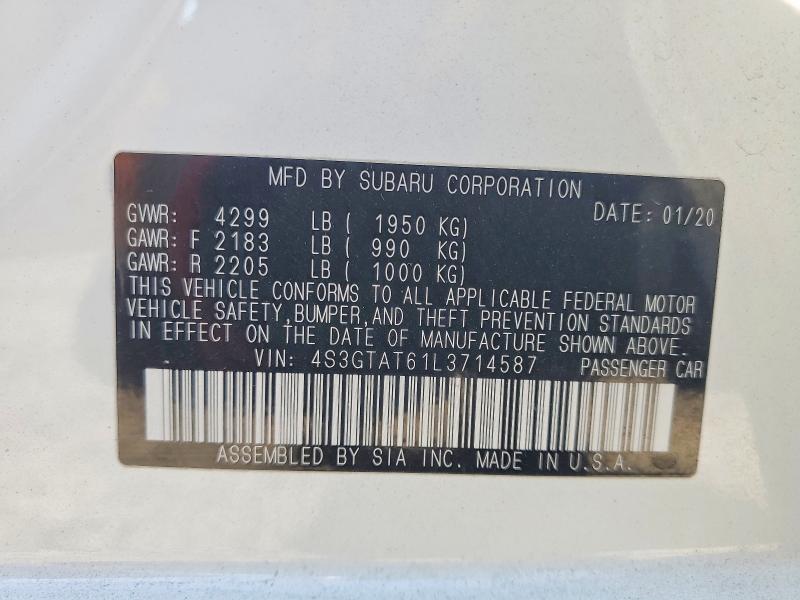 Продаж на аукціоні авто 2020 Subaru Impreza, vin: 4S3GTAT61L3714587, номер лоту: 70166266