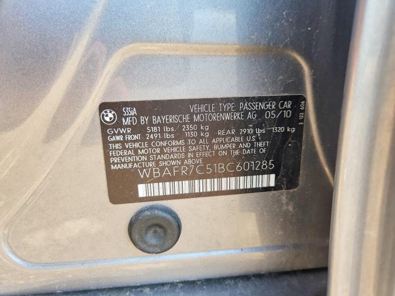 Продажа на аукционе авто 2011 Bmw 535, vin: WBAFR7C51BC601285, номер лота: 67478136