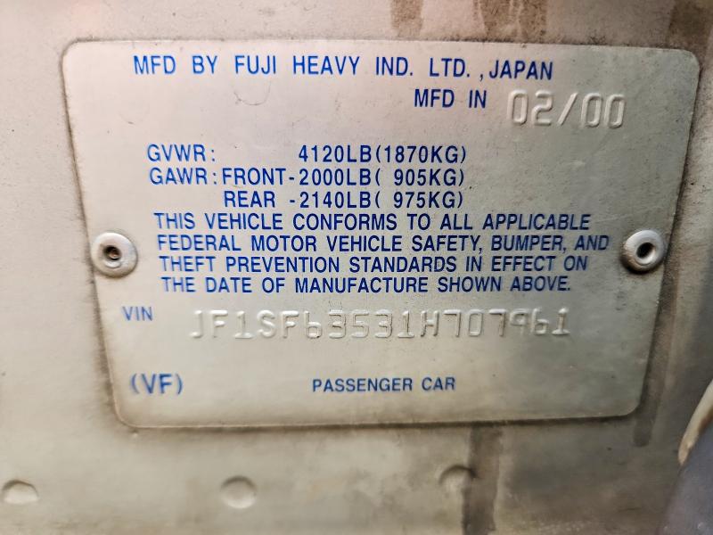 Продаж на аукціоні авто 2001 Subaru Forester, vin: JF1SF63531H707961, номер лоту: 70653786