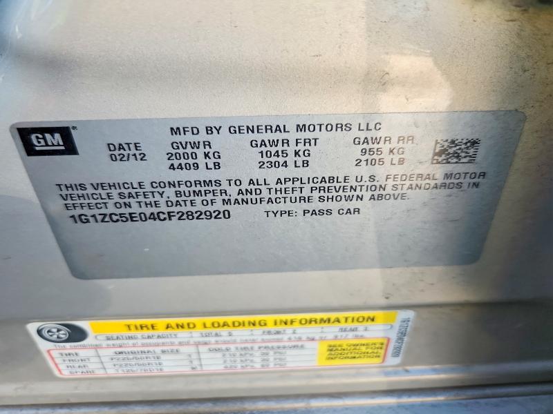 70290616 :رقم المزاد ، 1G1ZC5E04CF282920 vin ، 2012 Chevrolet Malibu مزاد بيع