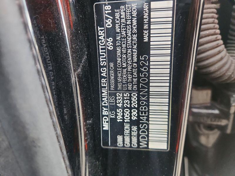 67611736 :رقم المزاد ، WDDSJ4EB9KN705625 vin ، 2019 Mercedes-benz Cla مزاد بيع