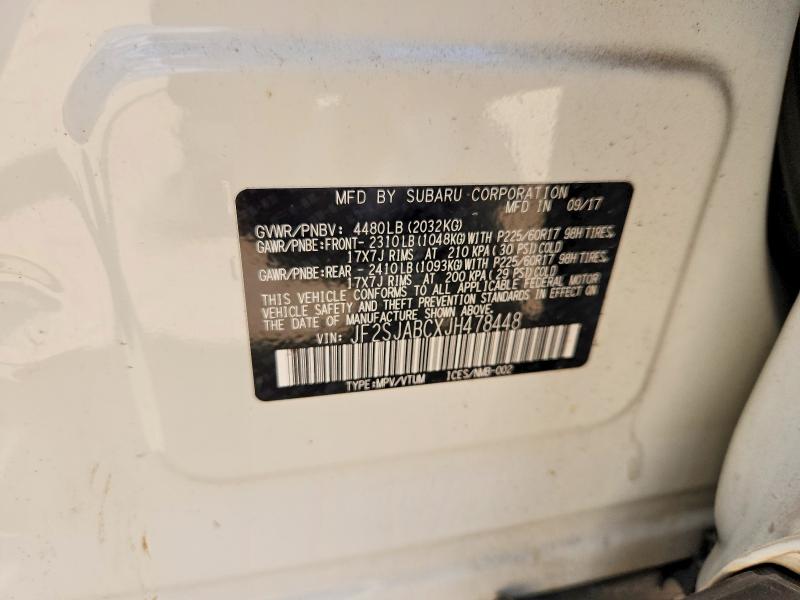 68208446 :رقم المزاد ، JF2SJABCXJH478448 vin ، 2018 Subaru Forester مزاد بيع