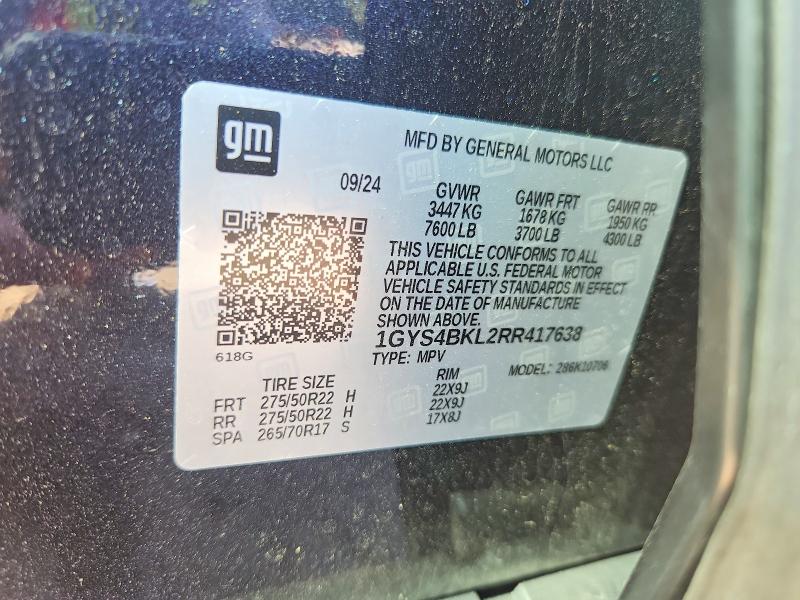 Auction sale of the 2024 Cadillac Escalade, vin: 1GYS4BKL2RR417638, lot number: 68795216