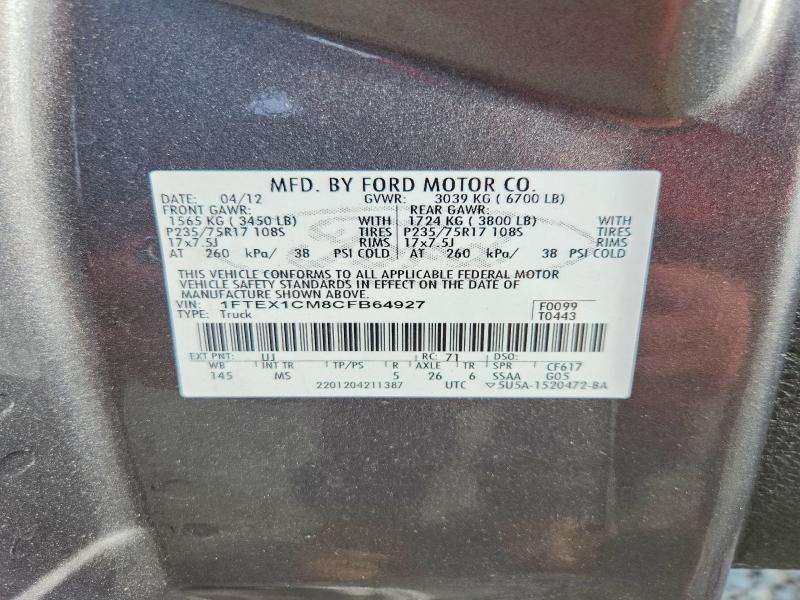 Aukcja sprzedaży 2012 Ford F150, vin: 1FTEX1CM8CFB64927, numer aukcji: 70556006