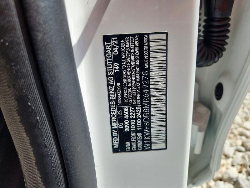 Продаж на аукціоні авто 2021 Mercedes-benz C, vin: W1KWF8DB8MR649278, номер лоту: 67741786