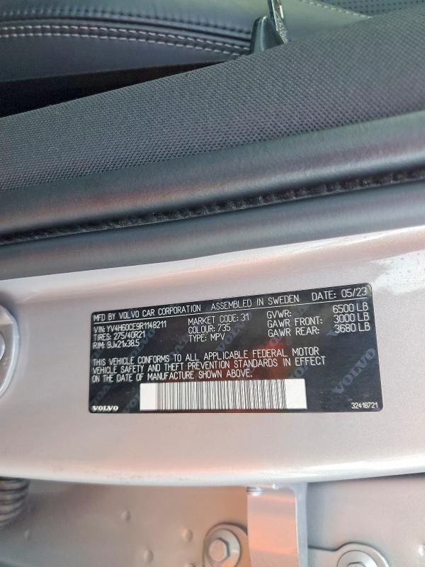 Продаж на аукціоні авто 2024 Volvo Xc90, vin: YV4H60CE9R1148211, номер лоту: 70117116