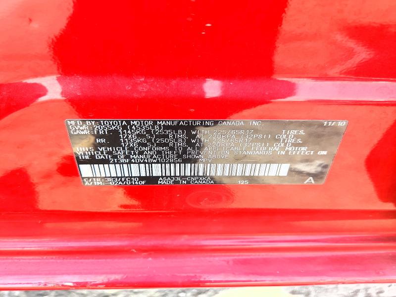 66848396 :رقم المزاد ، 2T3BF4DV4BW102856 vin ، 2011 Toyota Rav4 مزاد بيع