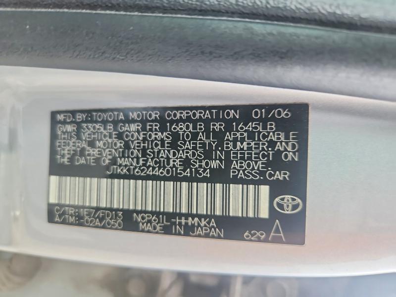 70710976 :رقم المزاد ، JTKKT624460154134 vin ، 2006 Scion Xa مزاد بيع