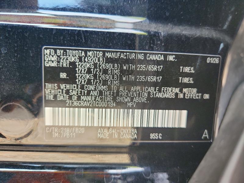 Продаж на аукціоні авто 2026 Toyota Rav4, vin: 2T36CRAV2TC000194, номер лоту: 69996936