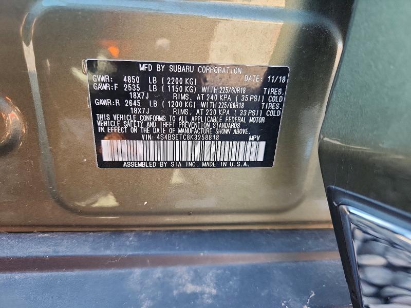 Aukcja sprzedaży 2019 Subaru Outback, vin: 4S4BSETC8K3258818, numer aukcji: 67078876
