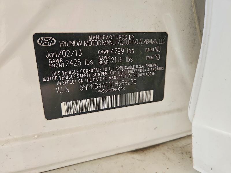 Aukcja sprzedaży 2013 Hyundai Sonata, vin: 5NPEB4AC1DH668270, numer aukcji: 65269806