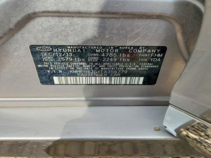 Aukcja sprzedaży 2014 Hyundai Azera, vin: KMHFH4JGXEA356779, numer aukcji: 67451856