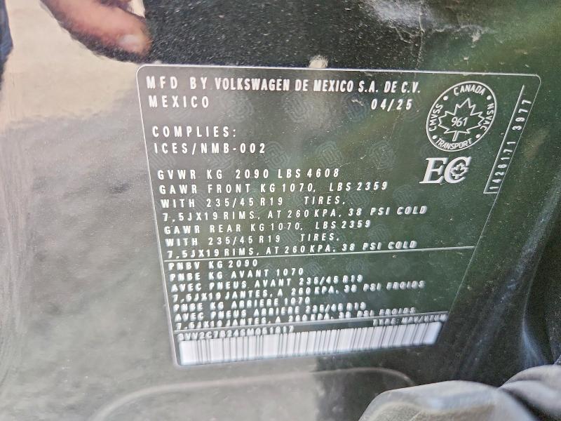 69794276 :رقم المزاد ، 3VV2C7B24SM051817 vin ، 2025 Volkswagen Taos مزاد بيع
