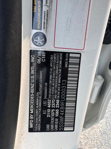 Aukcja sprzedaży 2015 Mercedes-benz C, vin: 55SWF4KB9FU000313, numer aukcji: 70510876