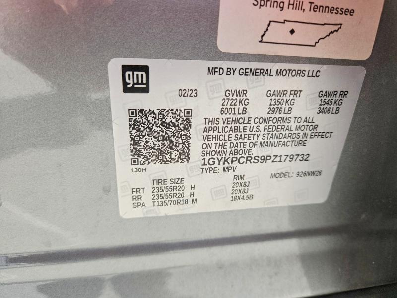 69205616 :رقم المزاد ، 1GYKPCRS9PZ179732 vin ، 2023 Cadillac Xt6 مزاد بيع