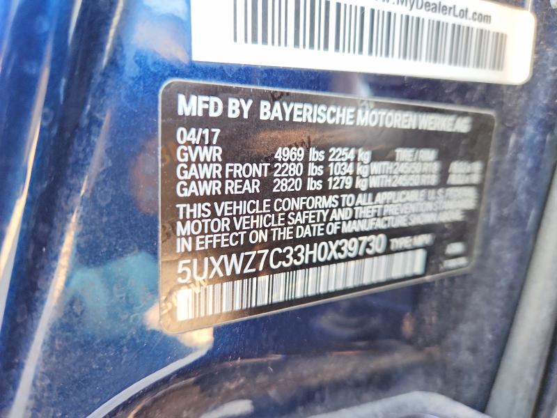 Aukcja sprzedaży 2017 Bmw X3, vin: 5UXWZ7C33H0X39730, numer aukcji: 68179506
