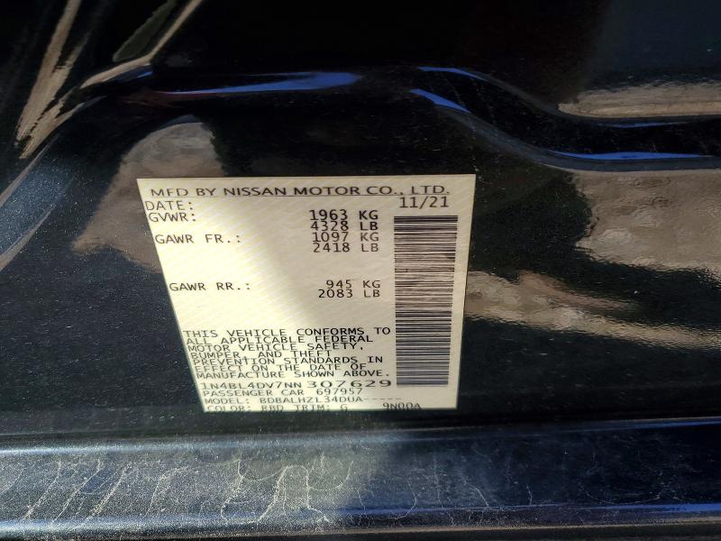 Продажа на аукционе авто 2022 Nissan Altima, vin: 1N4BL4DV7NN307629, номер лота: 70275026