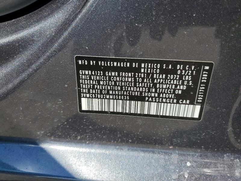 Aukcja sprzedaży 2021 Volkswagen Jetta, vin: 3VWC57BU2MM058635, numer aukcji: 67494896