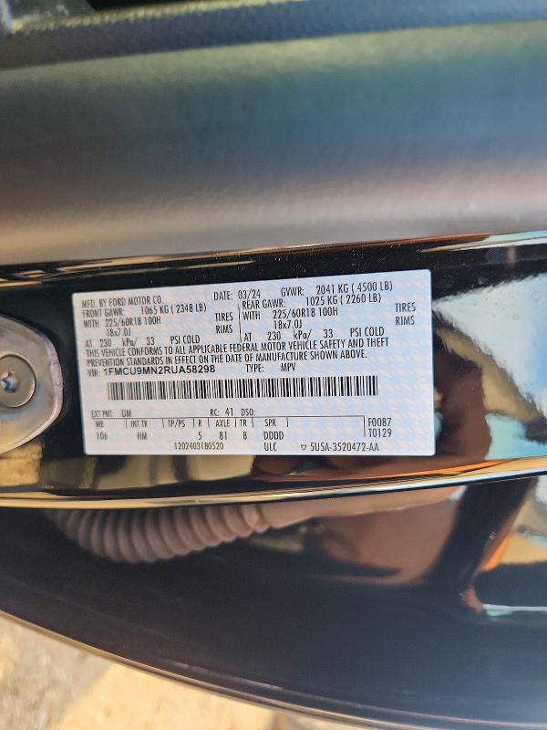 Продаж на аукціоні авто 2024 Ford Escape, vin: 1FMCU9MN2RUA58298, номер лоту: 67430416