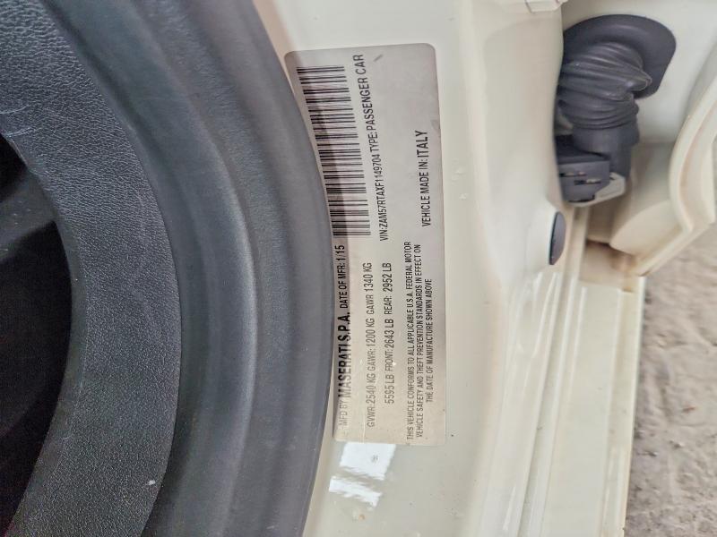 Aukcja sprzedaży 2015 Maserati Ghibli, vin: ZAM57RTAXF1149704, numer aukcji: 70145186