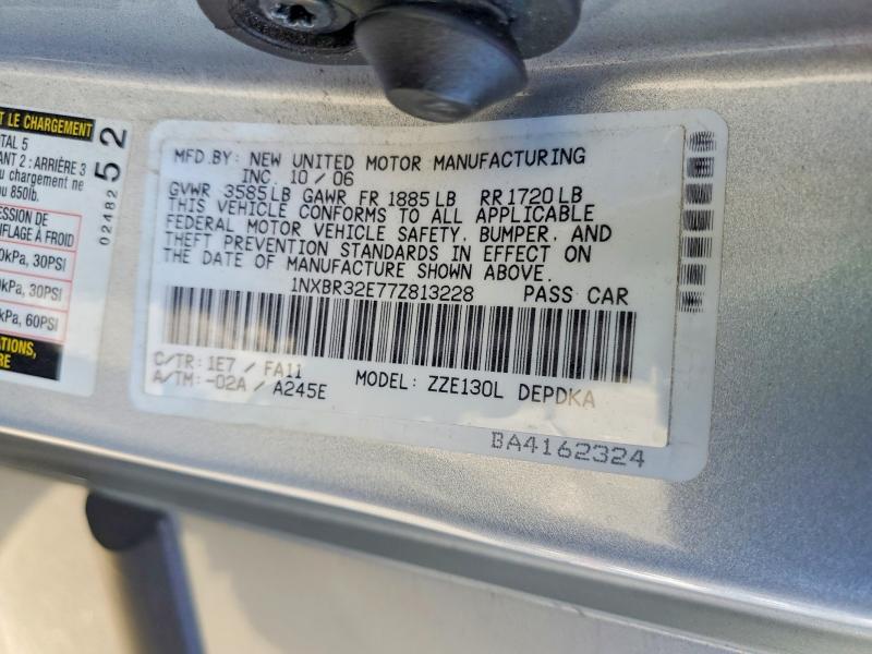 71282186 :رقم المزاد ، 1NXBR32E77Z813228 vin ، 2007 Toyota Corolla مزاد بيع