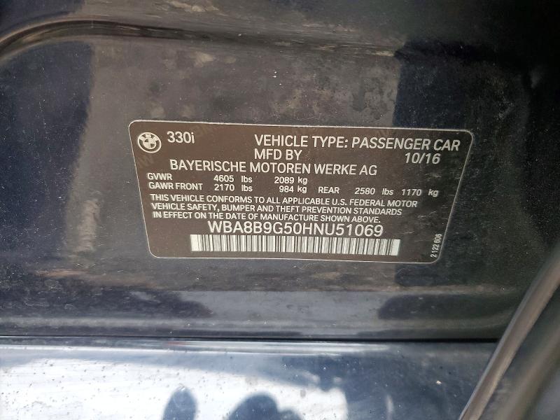 Aukcja sprzedaży 2017 Bmw 330, vin: WBA8B9G50HNU51069, numer aukcji: 70495506