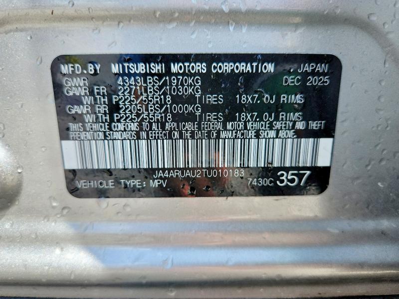 Aukcja sprzedaży 2026 Mitsubishi Outlander Sport, vin: JA4ARUAU2TU010183, numer aukcji: 67421246