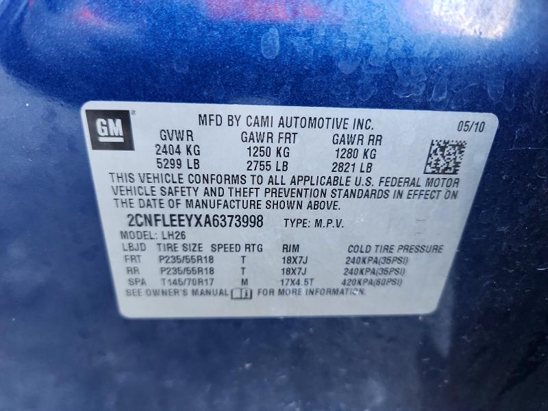 Aukcja sprzedaży 2010 Chevrolet Equinox, vin: 2CNFLEEYXA6373998, numer aukcji: 67349306
