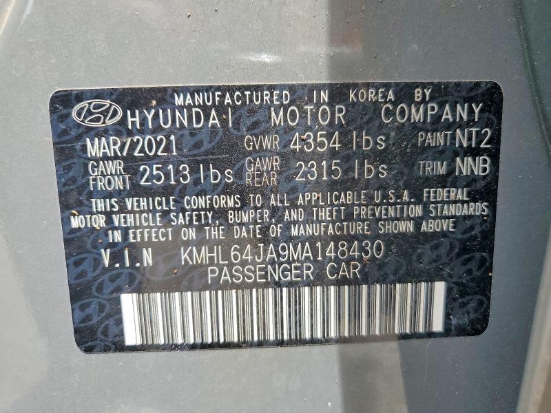 67879686 :رقم المزاد ، KMHL64JA9MA148430 vin ، 2021 Hyundai Sonata مزاد بيع