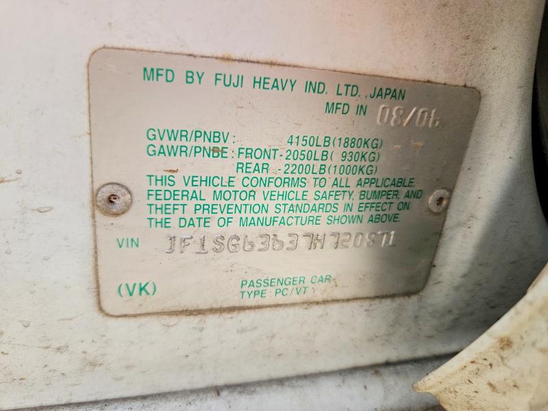 67022136 :رقم المزاد ، JF1SG63637H720871 vin ، 2007 Subaru Forester مزاد بيع