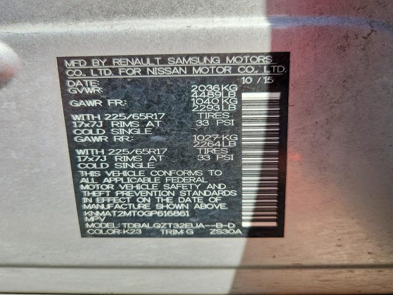 Aukcja sprzedaży 2016 Nissan Rogue, vin: KNMAT2MT0GP616861, numer aukcji: 70233546